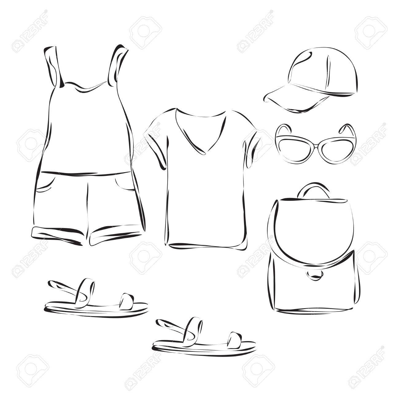 summer clothes drawing