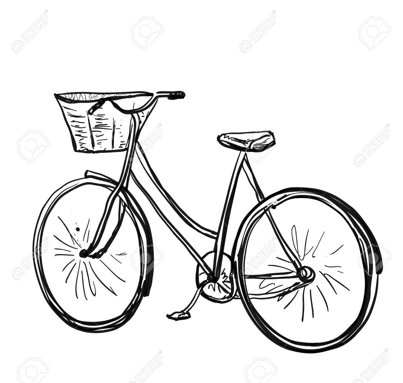 自転車の漫画イラスト 手描きの輸送 のイラスト素材 ベクタ Image