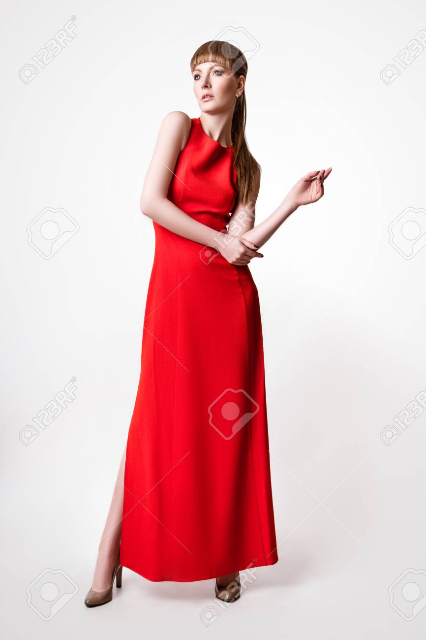 simple elegant red dress