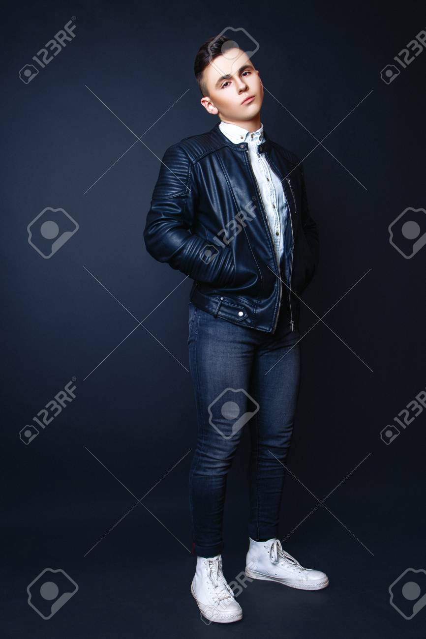 leather jacket white shirt