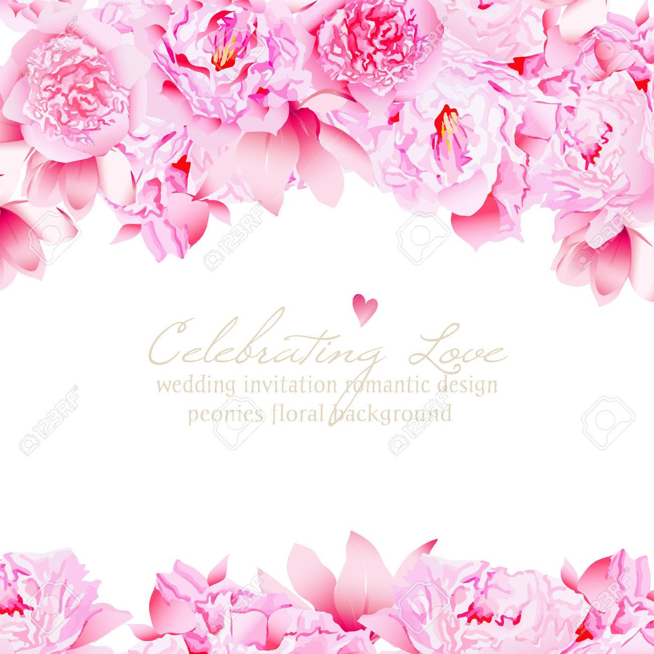delicate peonies and camellia floral vector wedding design royalty