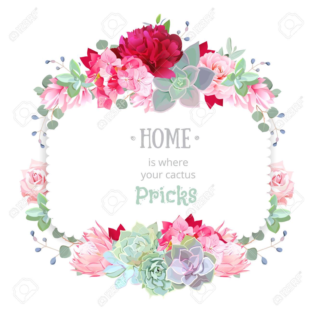 グリーンのカラフルな多肉植物ベクター デザイン正方形フレーム のイラスト素材 ベクタ Image グリーンのカラフルな多肉植物ベクター デザイン正方形フレーム のイラスト素材 ベクタ Image