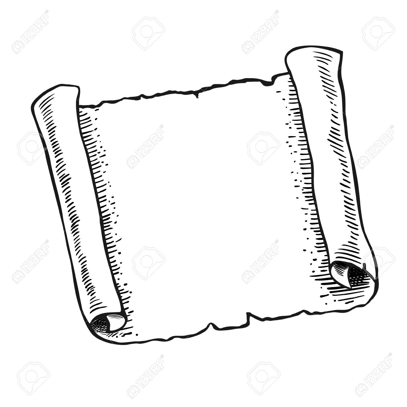 Sketch Of Ancient Scroll. Royalty Free SVG, Cliparts, Vectors, And Stock  Illustration. Image 81433375.