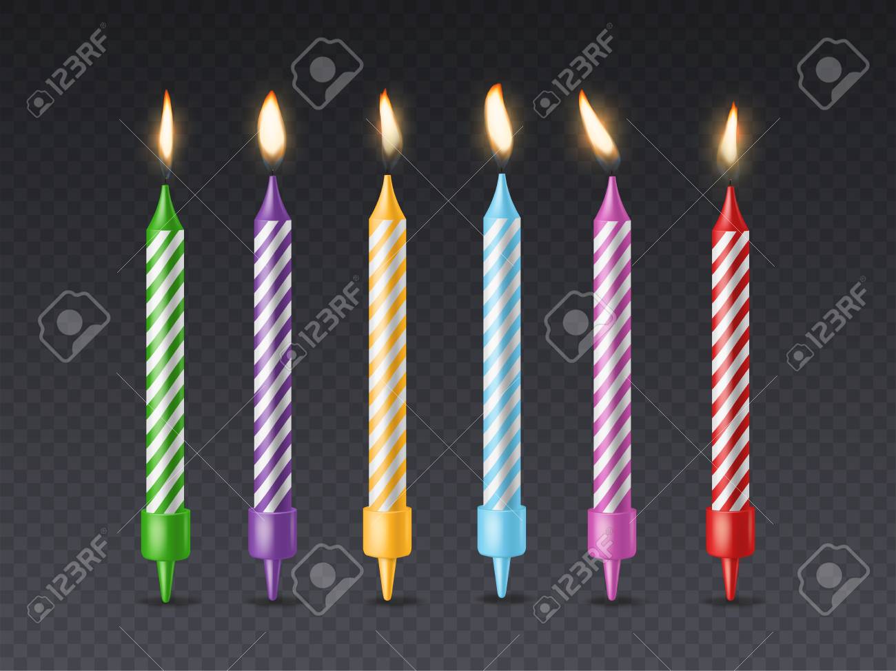 Birthday Candle Candlelight Birthday Party Cake Wax Burning Royalty Free Cliparts Vectors And Stock Illustration Image
