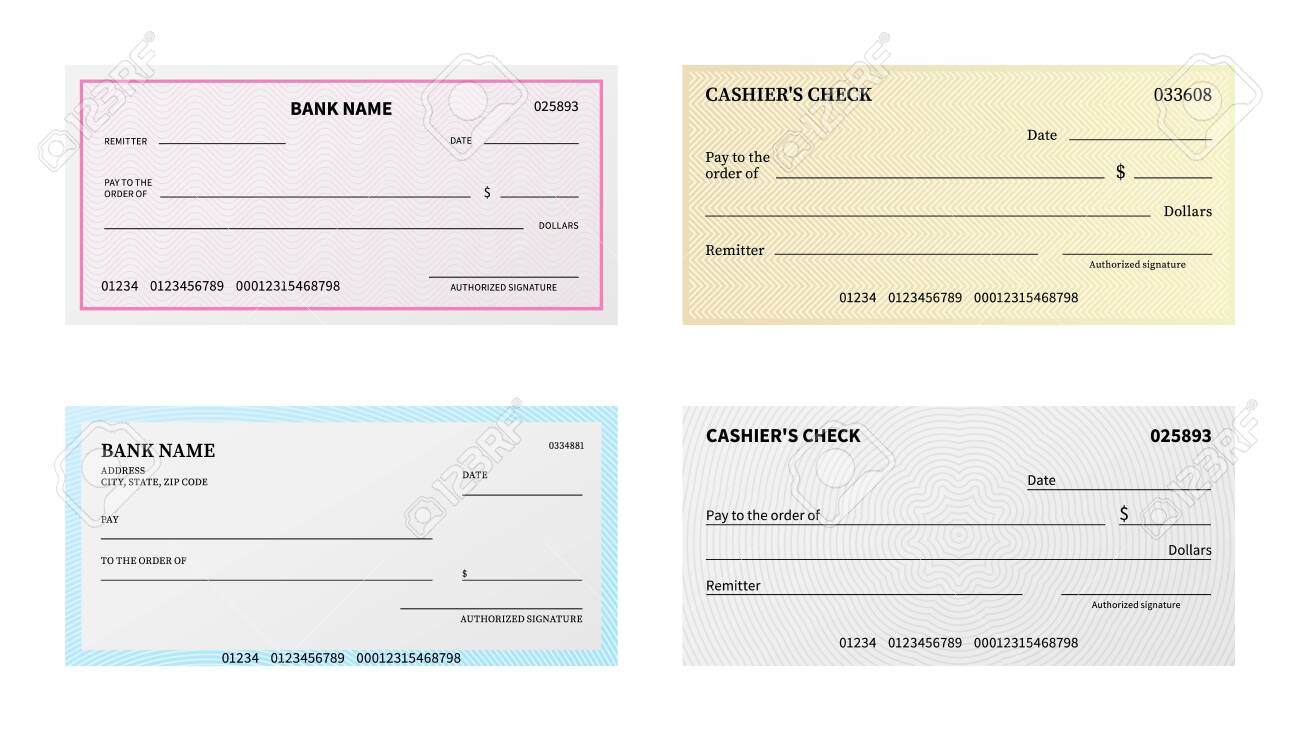 Bank Check. Presentation Blank Cheque Checkbook With Guilloche Pattern And  Watermark For Certificate, Voucher Or Banknote Vector Business Printing  Template Royalty Free SVG, Cliparts, Vectors, And Stock Illustration. Image  140397484.