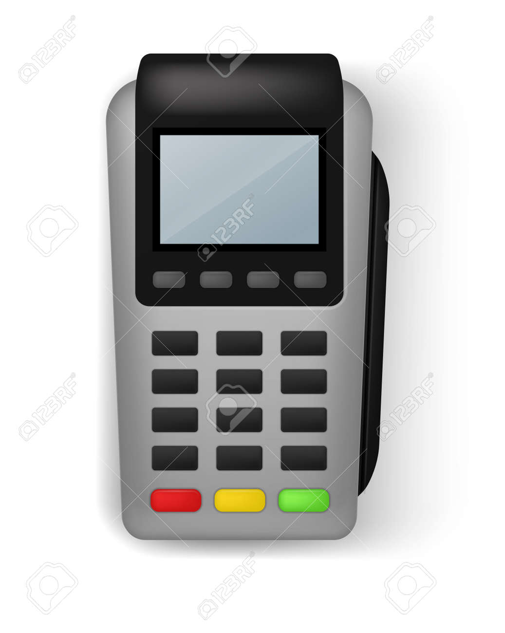 Payment terminal. Realistic banking electronic equipment. wireless gadget to pay for purchases. Financial transaction. Device for money transfer with credit cards. Vector illustration - 171599870 Payment terminal. Realistic banking electronic equipment. wireless gadget to pay for purchases. Financial transaction. Device for money transfer with credit cards. Vector illustration - 171599870