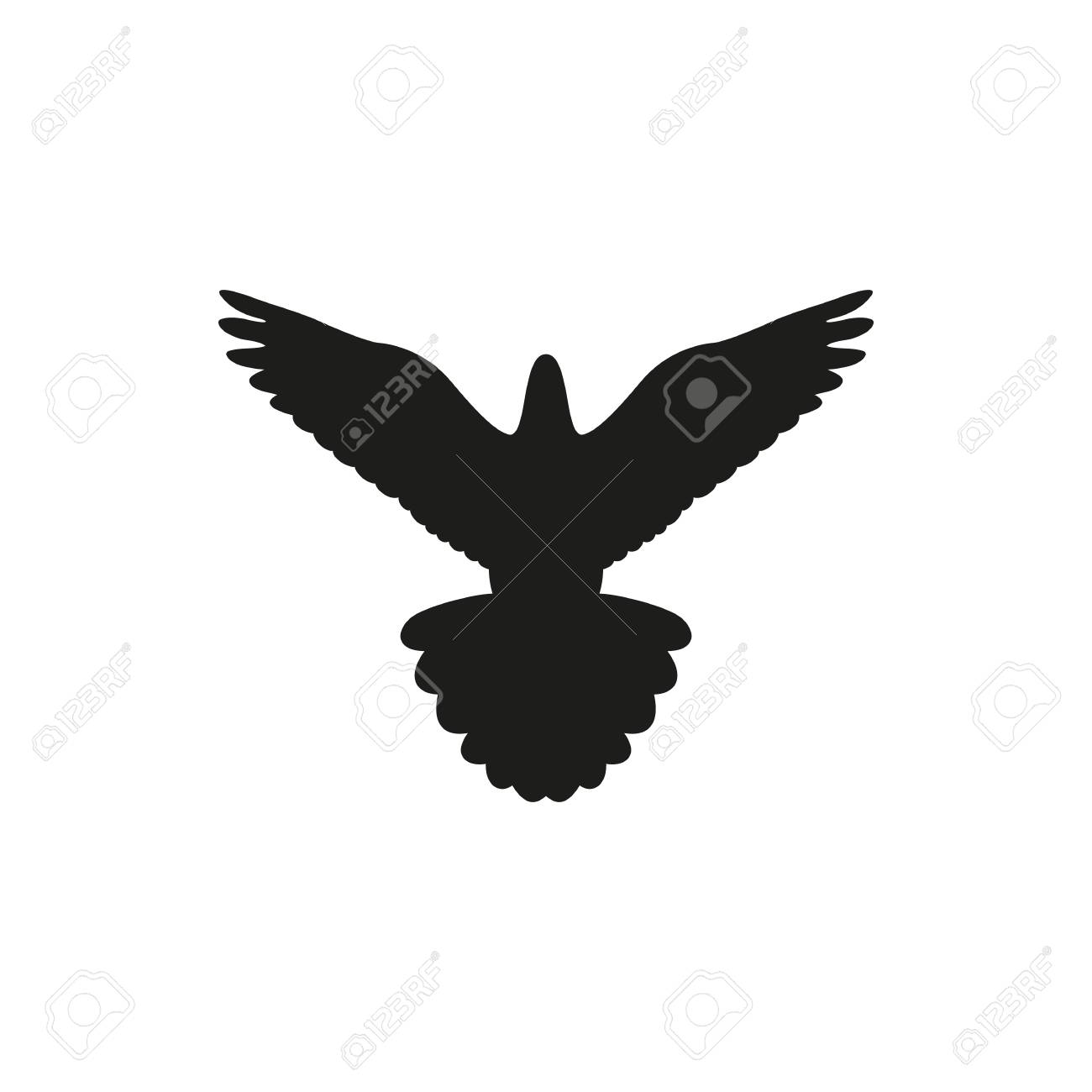 シンプルな黒い鳥鳩分離スタイル 白のロゴ のイラスト素材 ベクタ Image