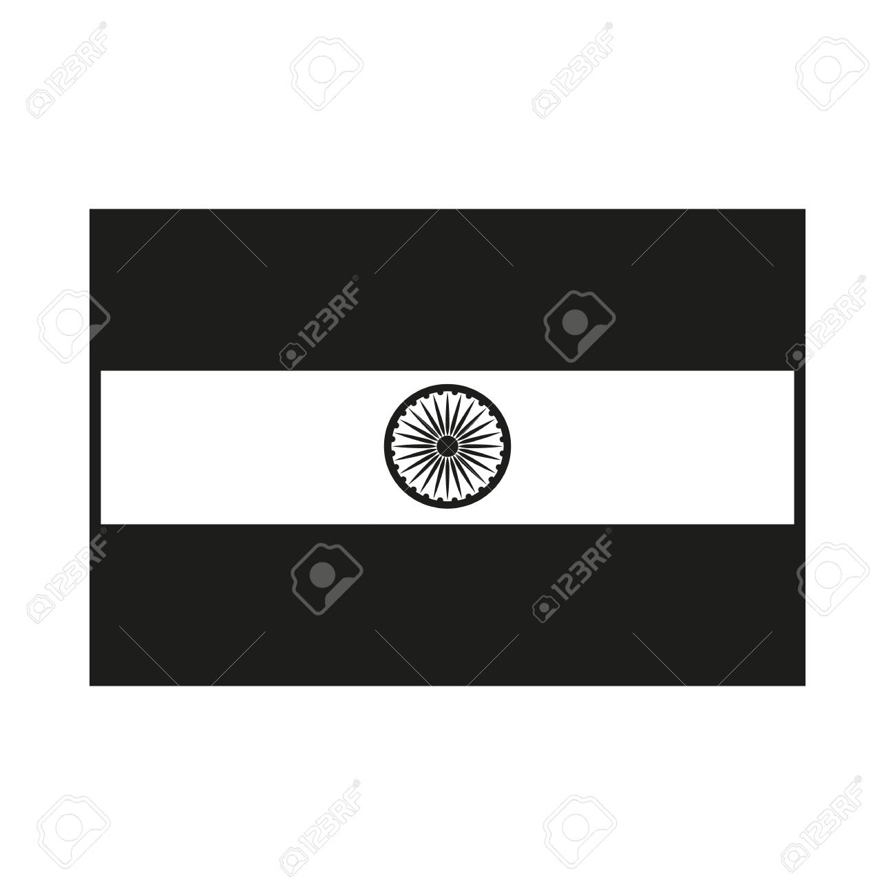 インドの国旗 モバイル Web インテリア 印刷製品 アプリケーション作成のアイコン 黒いアイコンが白い背景に分離されました ベクトルの図 のイラスト素材 ベクタ Image 61903763