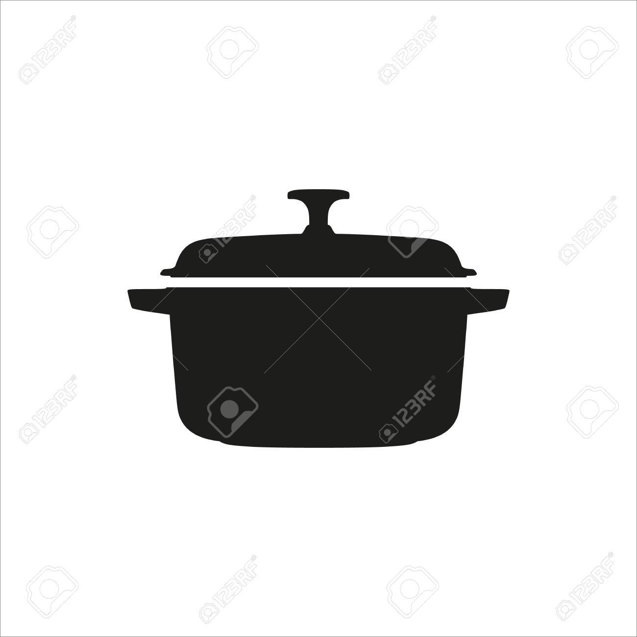 鍋 鍋 鍋 鍋 炊飯器 シチュー鍋アイコン モバイル Web インテリア 印刷製品 アプリケーションの作成 黒いアイコンを設定ボタンを分離しました ベクトルの図 のイラスト素材 ベクタ Image