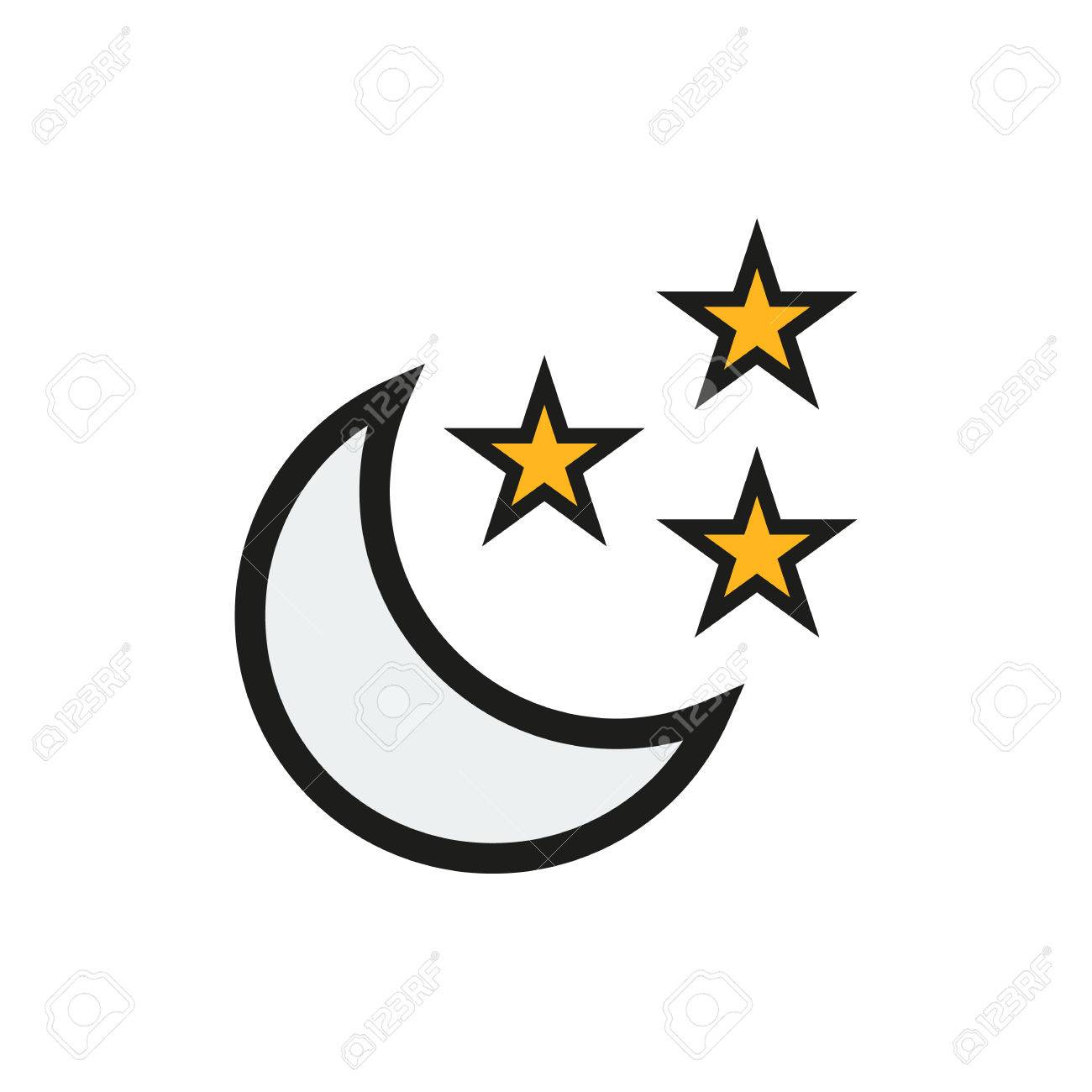 三日月や新月と星 夜と睡眠のための時間のシンボルです 天文学と占星術 のイラスト素材 ベクタ Image