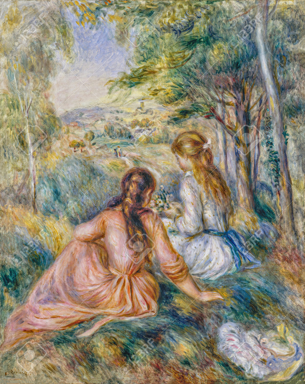 オーギュスト・ルノワール、畑からの帰り道、希少な画集より オーギュスト・ルノワール、畑からの帰り道、希少な画集より