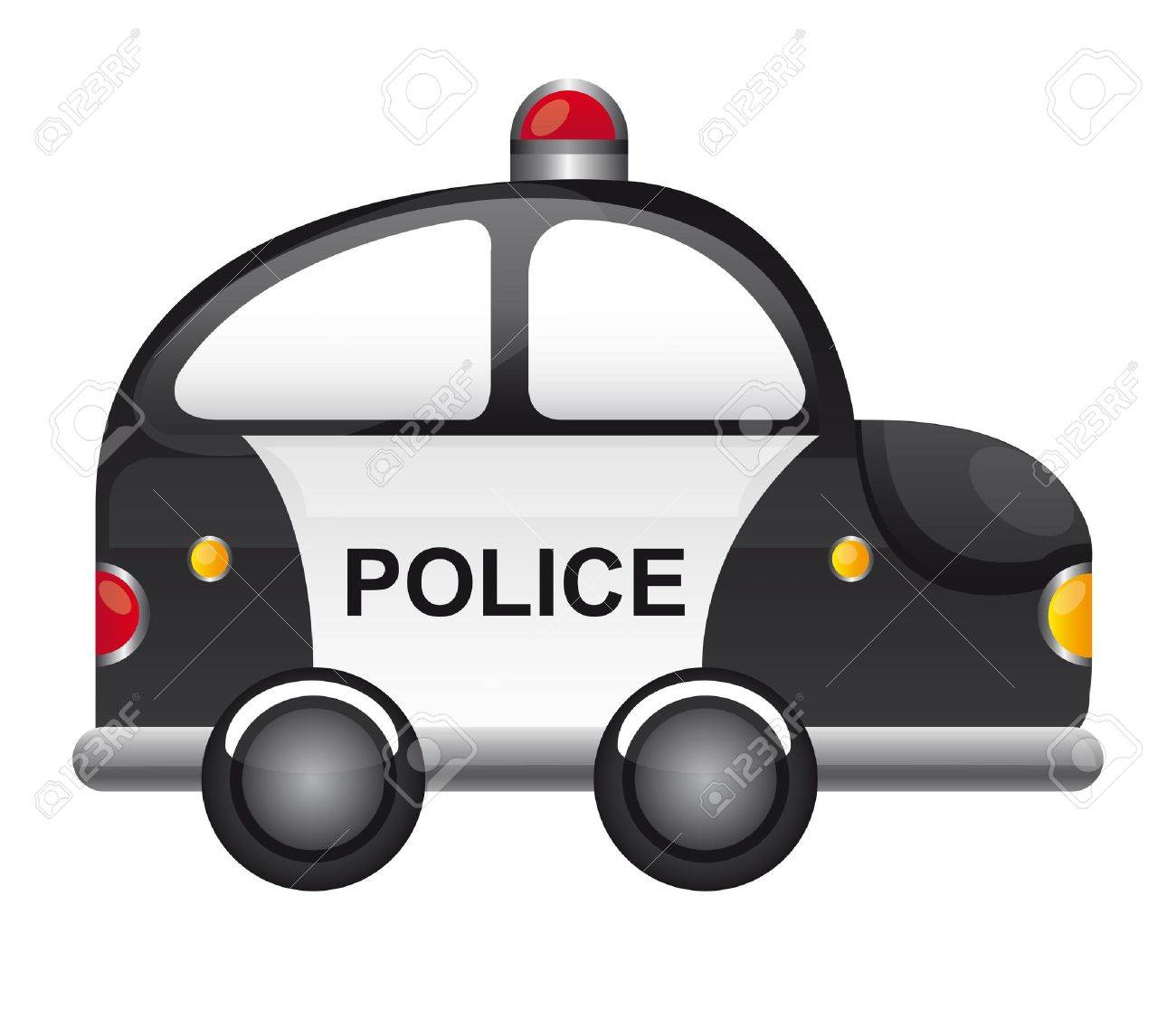Schwarz Weiss Polizeiauto Mit Rotem Licht Vektor Illustration Lizenzfrei Nutzbare Vektorgrafiken Clip Arts Illustrationen Image 11549324