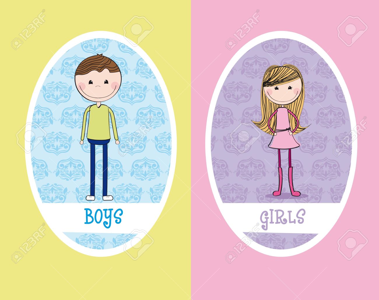 Madchen Und Jungen Kreises Zeichen Toilette Abbildung Lizenzfrei Nutzbare Vektorgrafiken Clip Arts Illustrationen Image 12337648