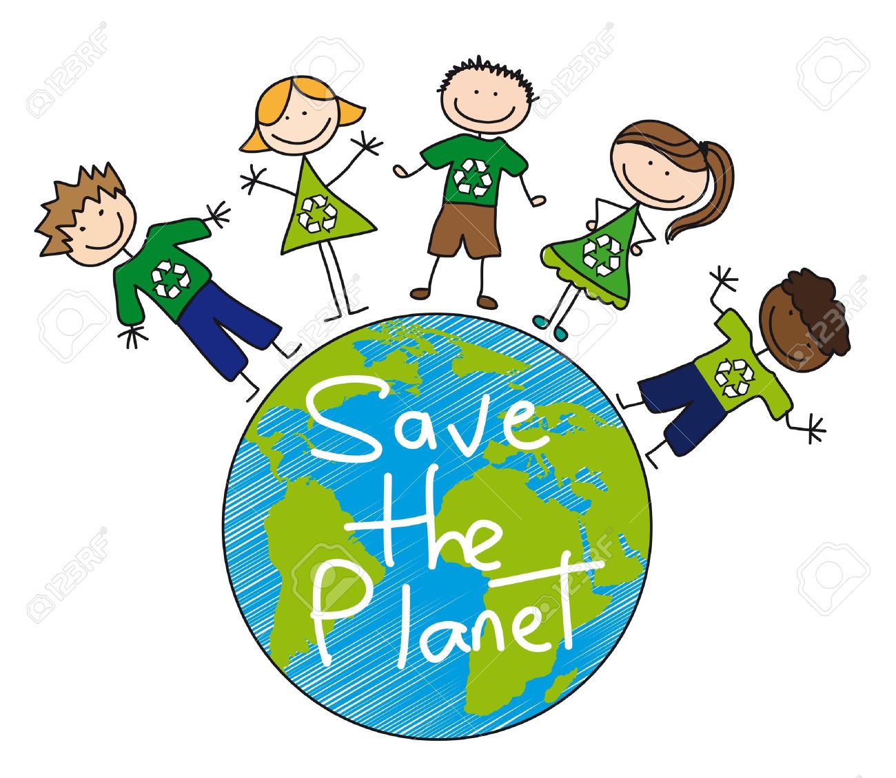 Children All Over Planet Over White Background, Recycle. Royalty Free SVG,  Cliparts, Vectors, and Stock Illustration. Image 12495540.