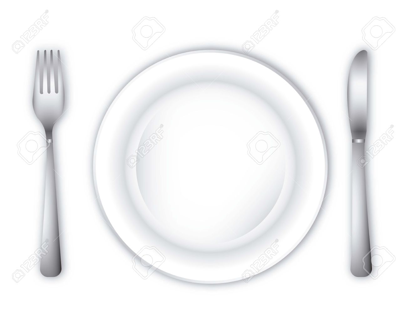 Empty Dinner Plate Over White Background Vector Illustration Royalty Free Cliparts Vectors And Stock Illustration Image 14944664