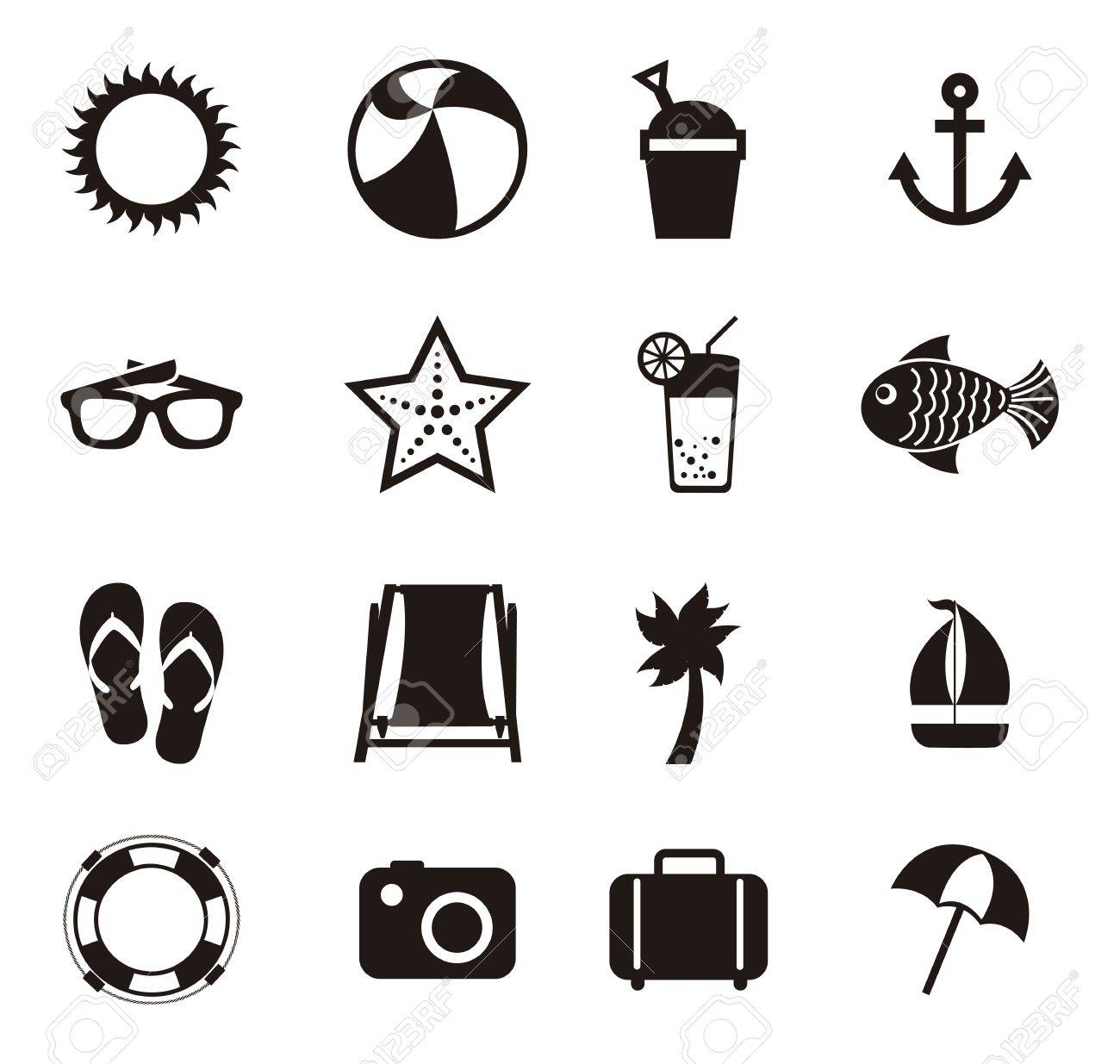 summer icons over white background vector illustration royalty free