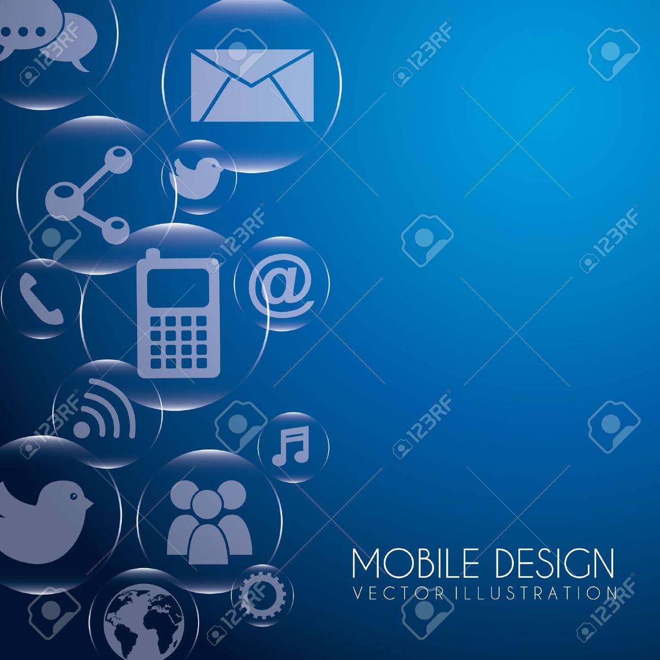 青色の背景ベクトル イラスト携帯電話のデザインのイラスト素材 ベクタ Image