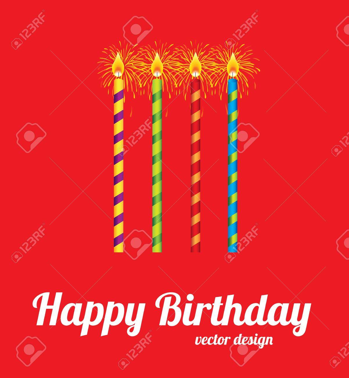 Happy Birthday Card Over Red Background Vector Illustration Royalty Free Cliparts Vectors And Stock Illustration Image 20499646