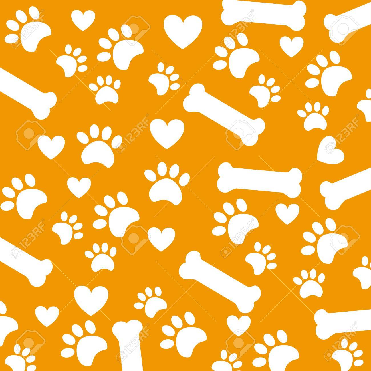 Dog Pattern Over Orange Background Vector Illustration Royalty Free SVG,  Cliparts, Vectors, and Stock Illustration. Image 21505969., image size:1300x1300