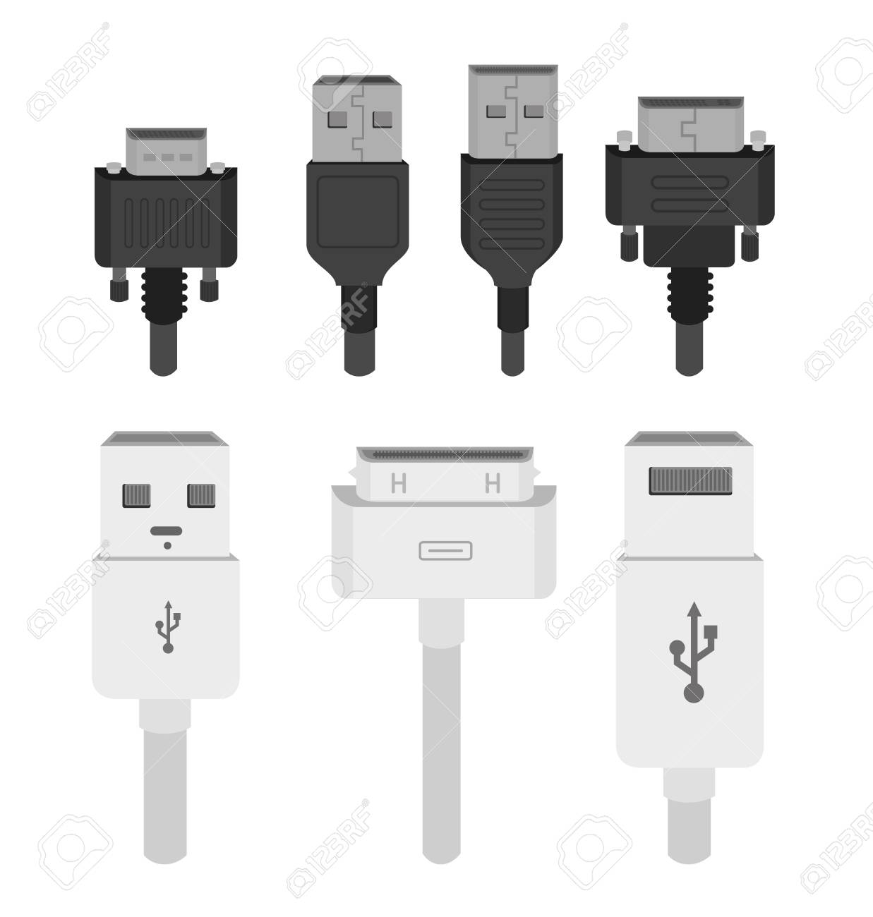 白背景 イラスト上の Usb の設計のイラスト素材 ベクタ Image 白背景 イラスト上の Usb の設計のイラスト素材 ベクタ Image