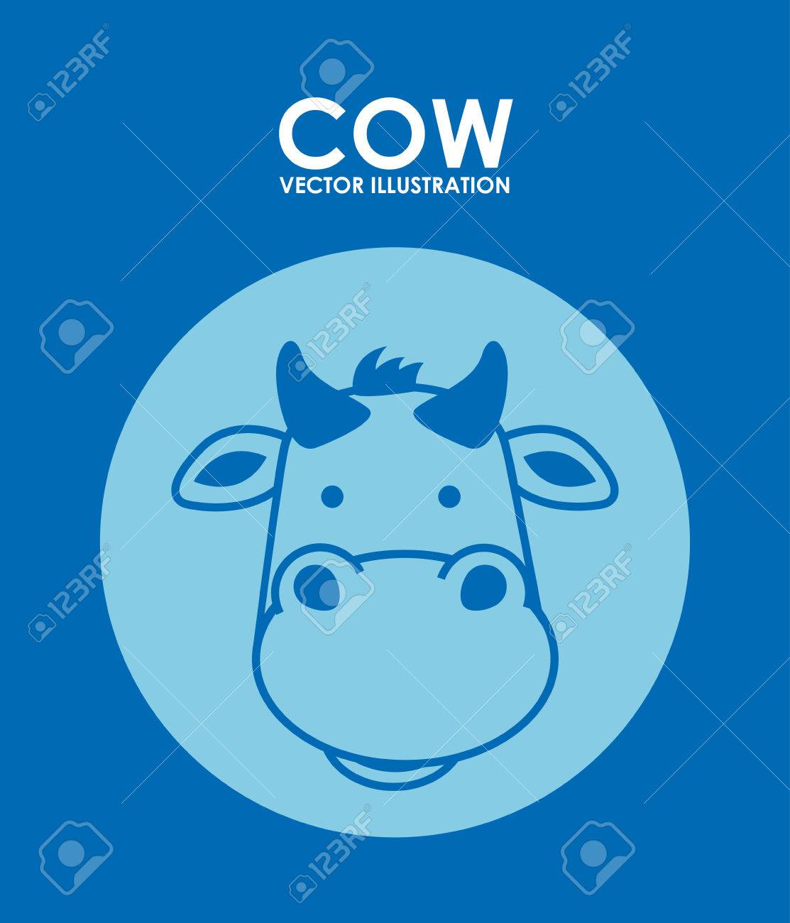 青色の背景ベクトル イラスト牛柄のイラスト素材 ベクタ Image