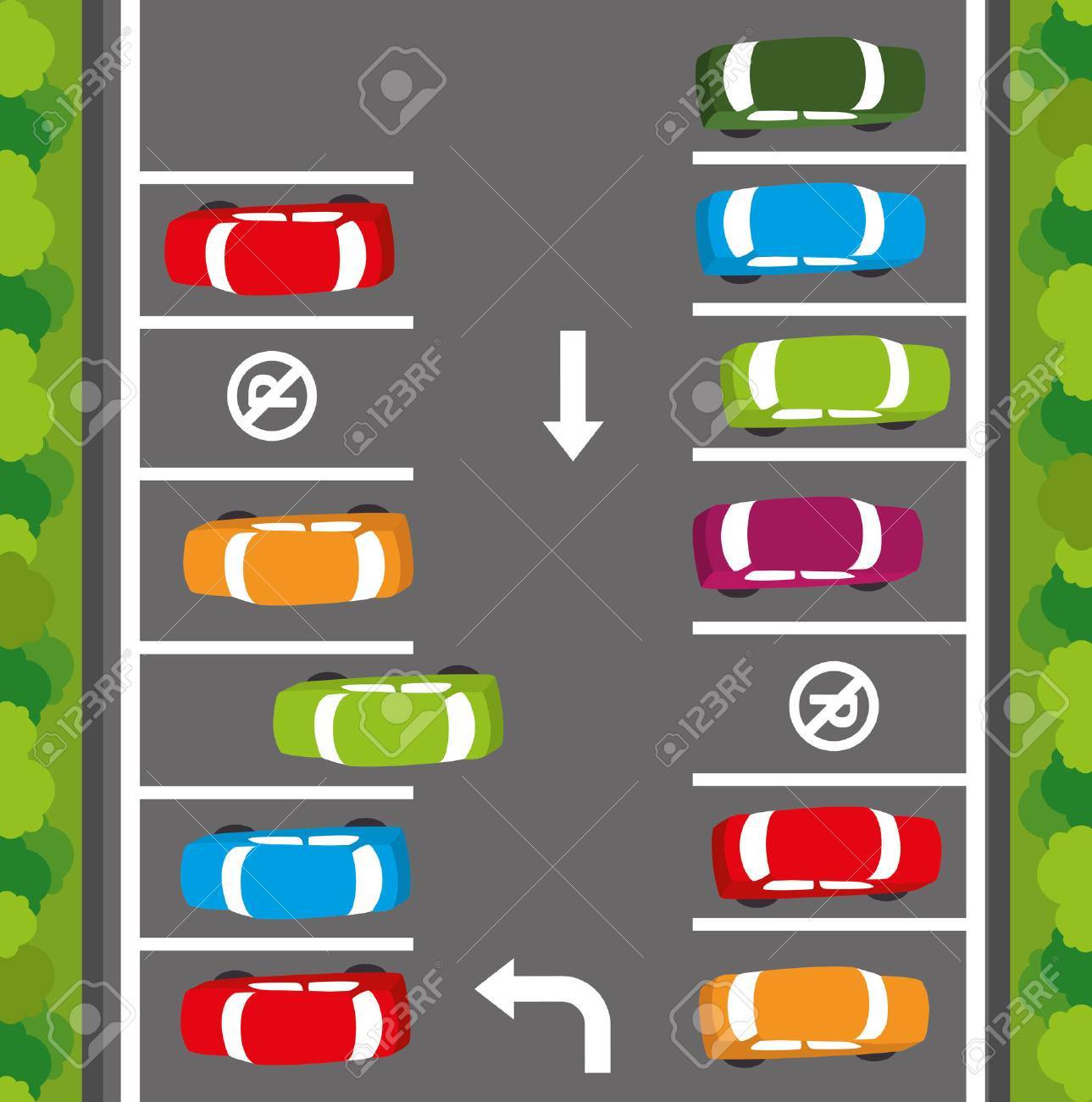 灰色の背景の上デザインを駐車場 ベクトル イラストです のイラスト素材 ベクタ Image