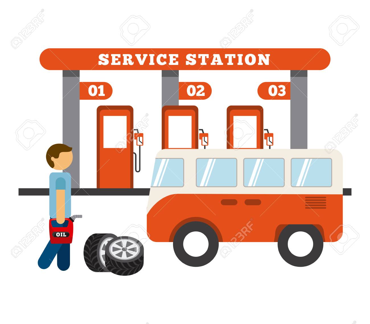 サービス ステーションのデザイン ベクトル イラストのイラスト素材 ベクタ Image