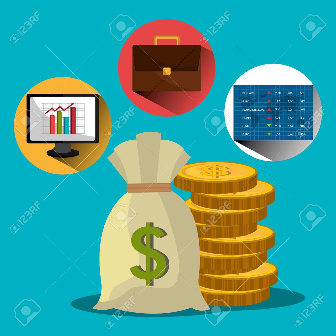 financial market and stock market graphic design vector