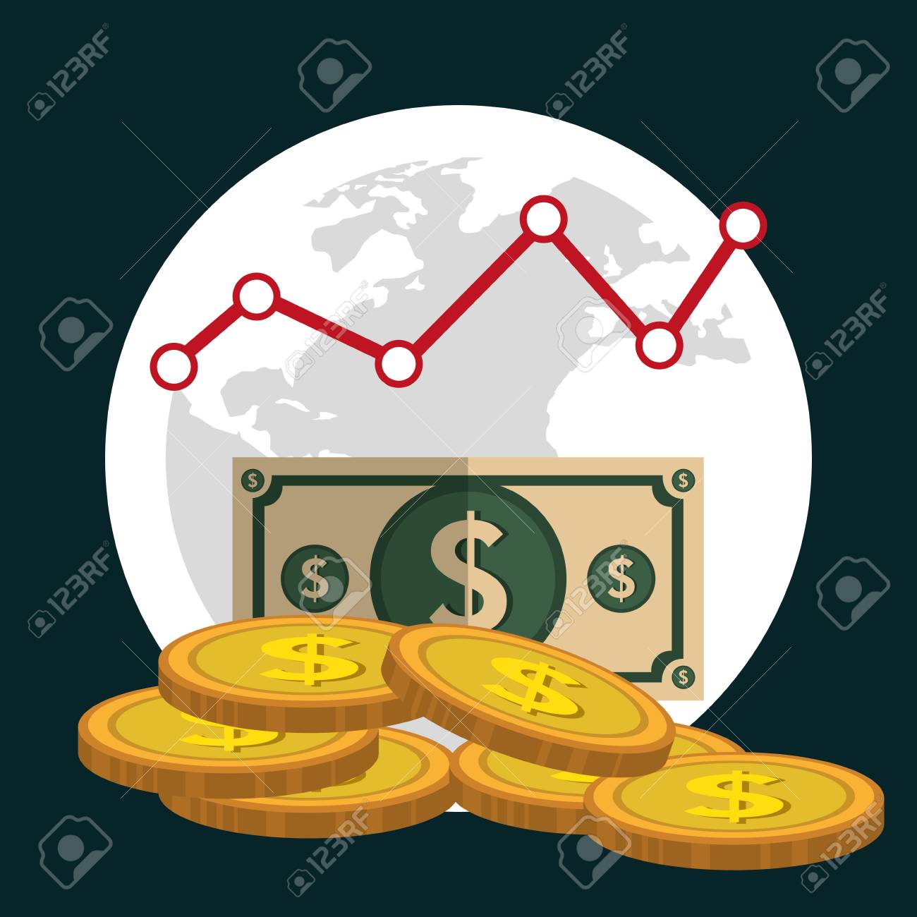 金融市場と投資グラフィック デザイン、アイコン、ベクトル イラストのイラスト素材・ベクター Image 49406103