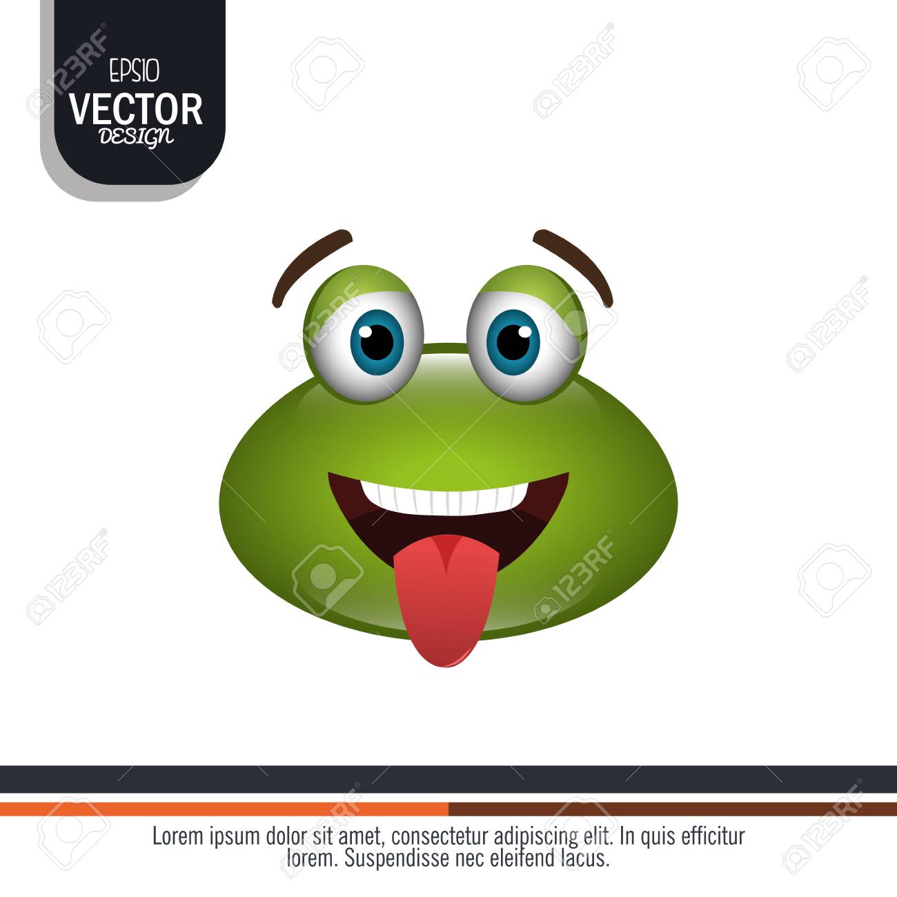 カエル顔文字デザイン ベクトル イラストレーション グラフィック のイラスト素材 ベクタ Image