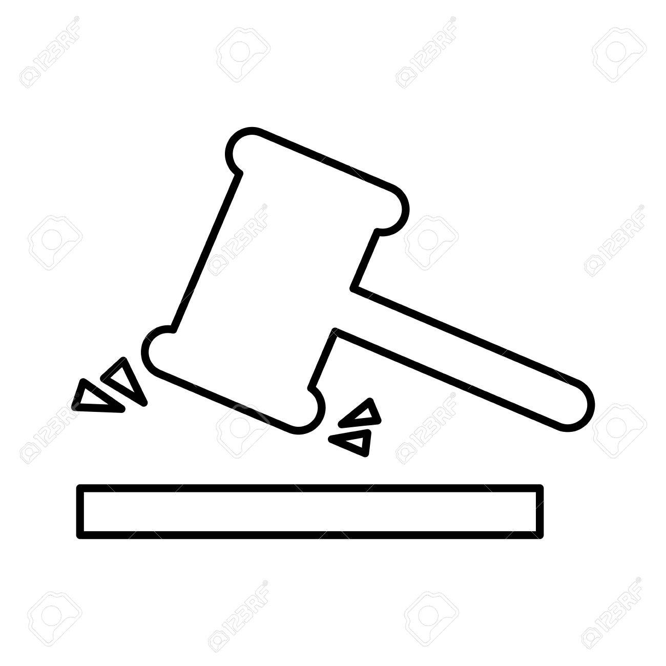 judge gavel isolated icon