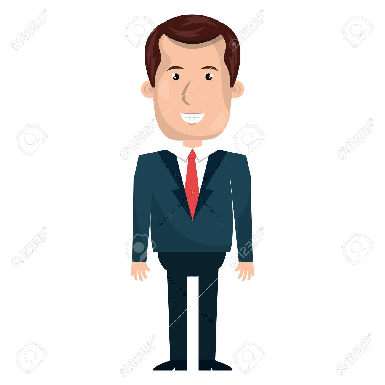 young businessman with elegant suit cartoon vector illustration