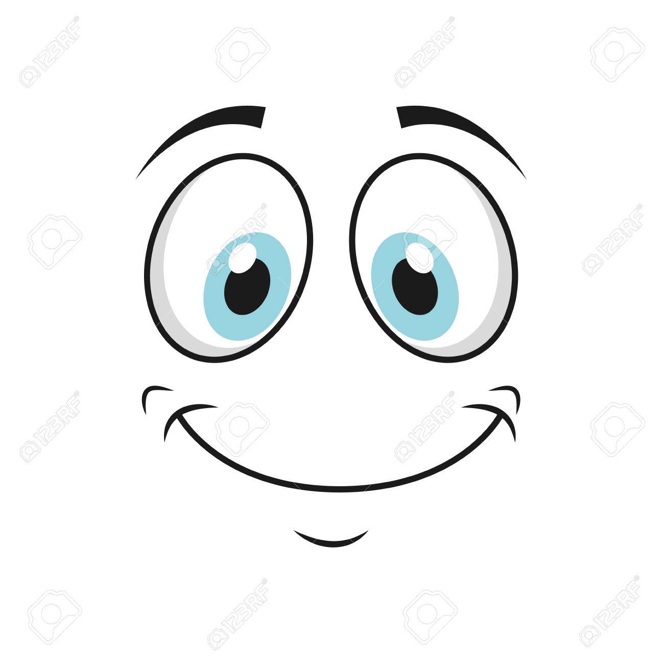 Glücklich Lustigen Comic-Gesicht-Symbol, Vektor Illustation Lizenzfrei  Nutzbare Vektorgrafiken, Clip Arts, Illustrationen. Image 60273141.