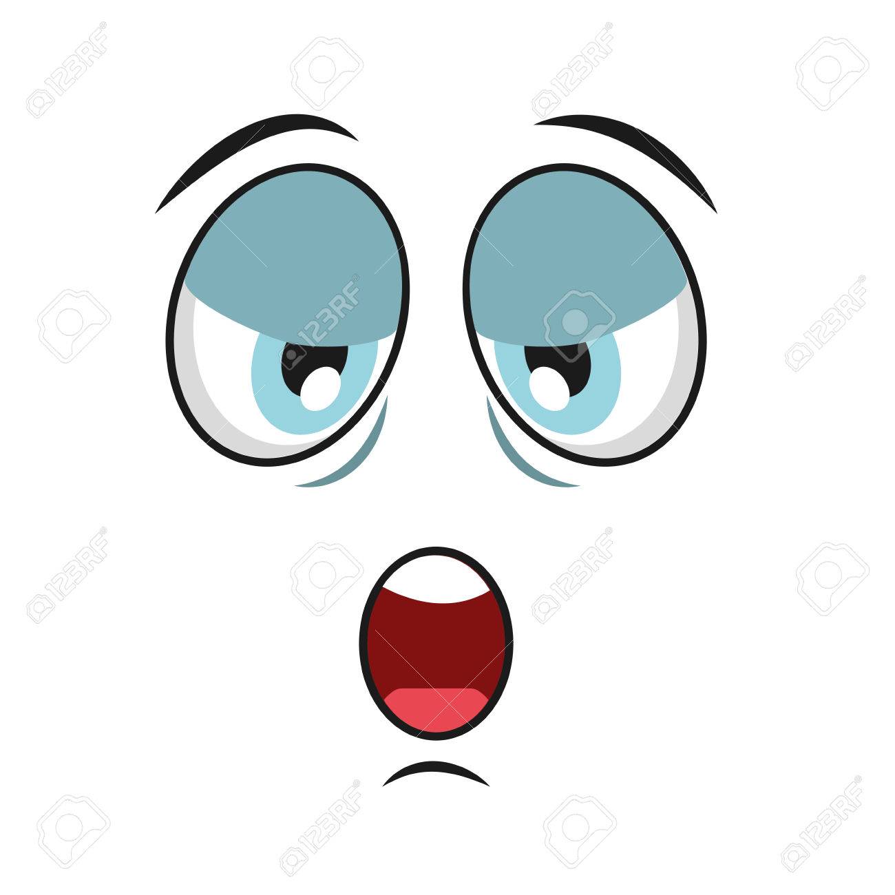 眠そうな漫画の顔アイコン ベクトル Illustation 文字のイラスト素材 ベクタ Image