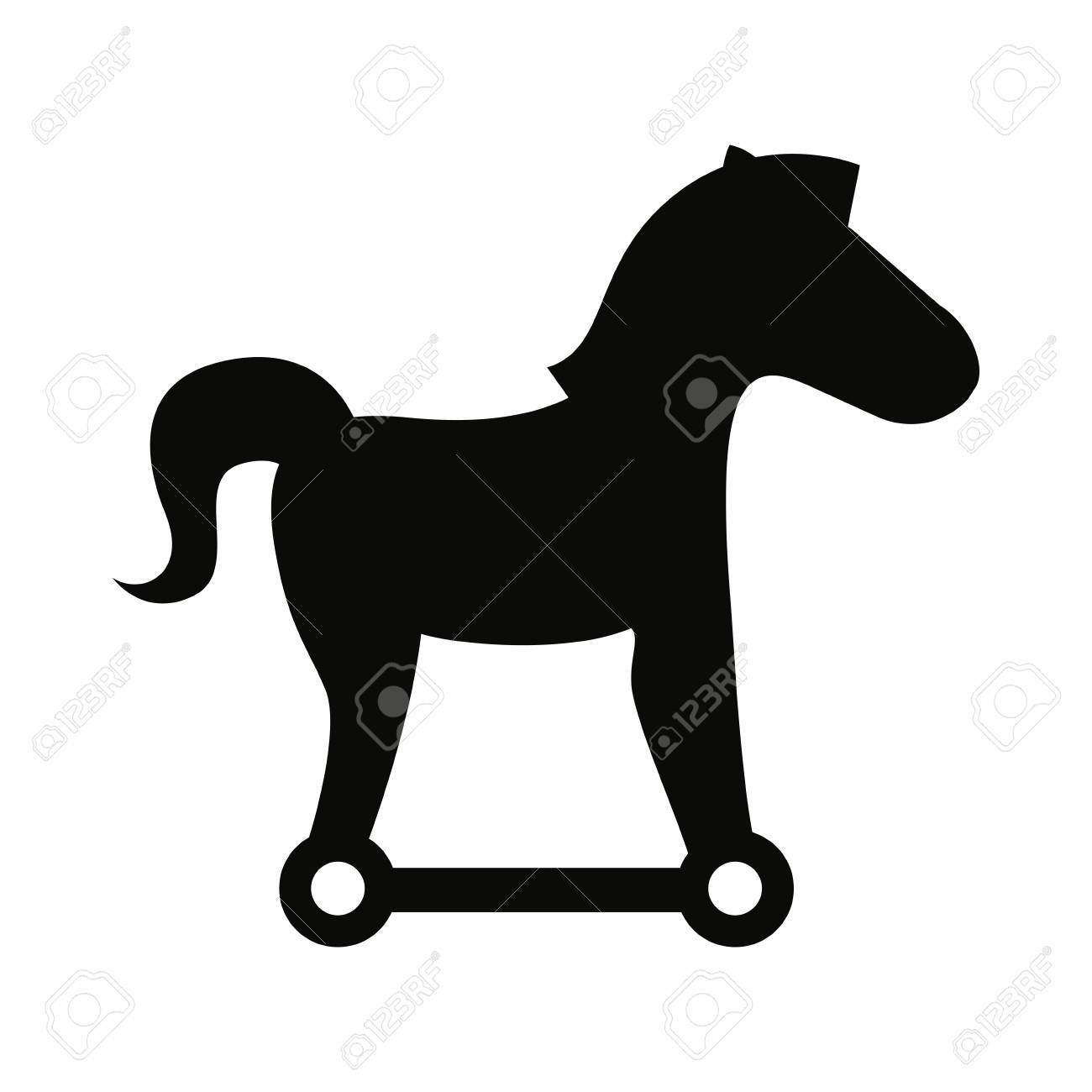 トロイの木馬のシルエット ウイルス アイコン ベクトル分離グラフィック のイラスト素材 ベクタ Image