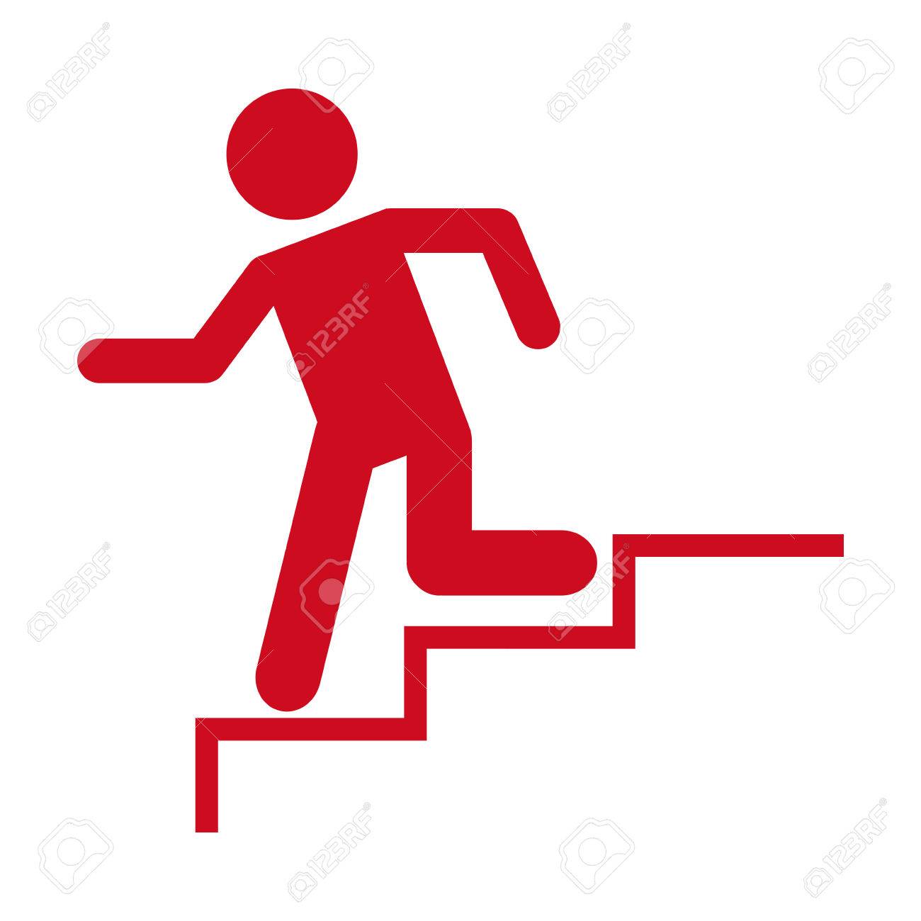 Man Running Stairs Emergency Icon Graphic Isolated Vector Royalty Free SVG,  Cliparts, Vectors, and Stock Illustration. Image 60046051., image size:1300x1300