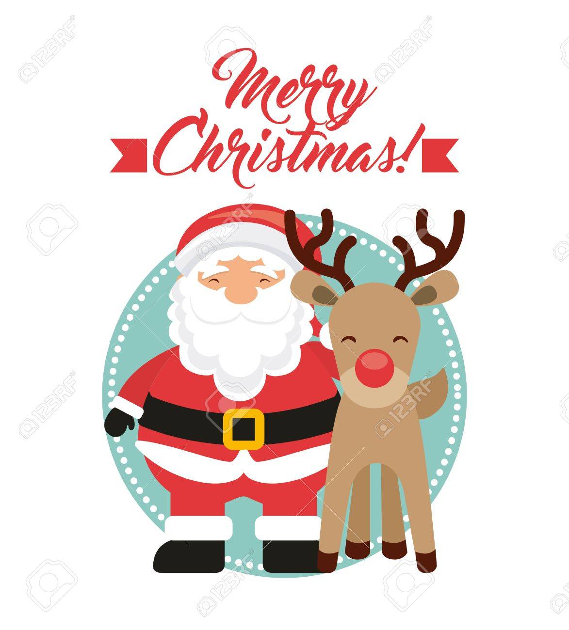 Merry Christmas Concept Represented By Reindeer And Santa Cartoon Royalty Free Cliparts Vectors And Stock Illustration Image 59900952 This standing reindeer figurine has motion, moving his head and arms with or without music. merry christmas concept represented by reindeer and santa cartoon