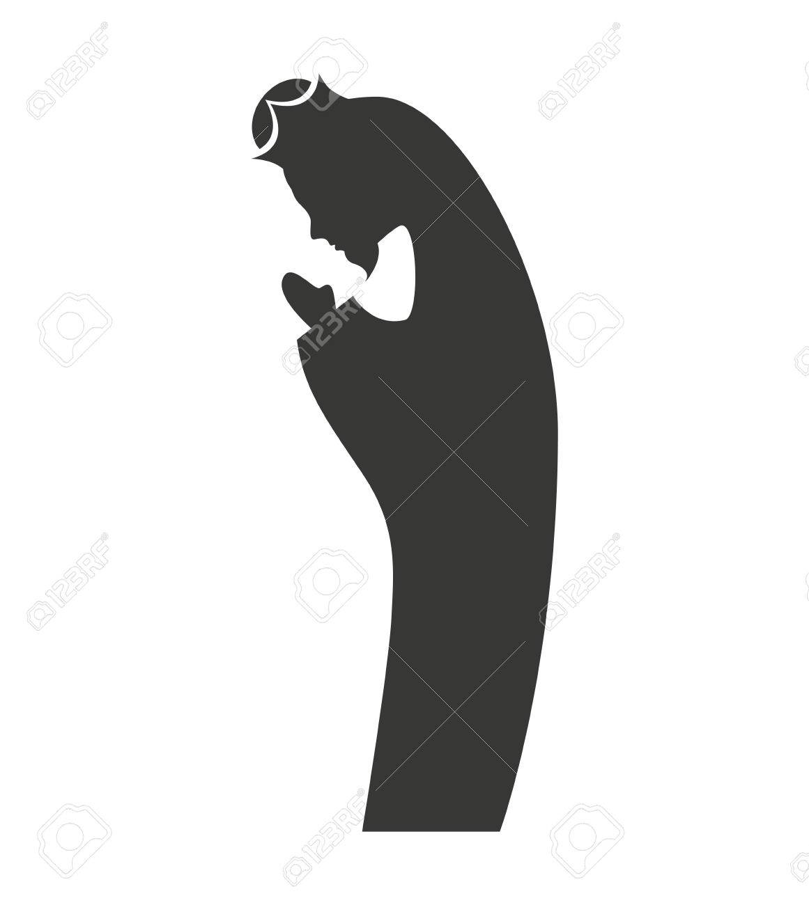 クリスマス飼い葉桶図ベクトル イラスト デザインのシルエットのイラスト素材 ベクタ Image