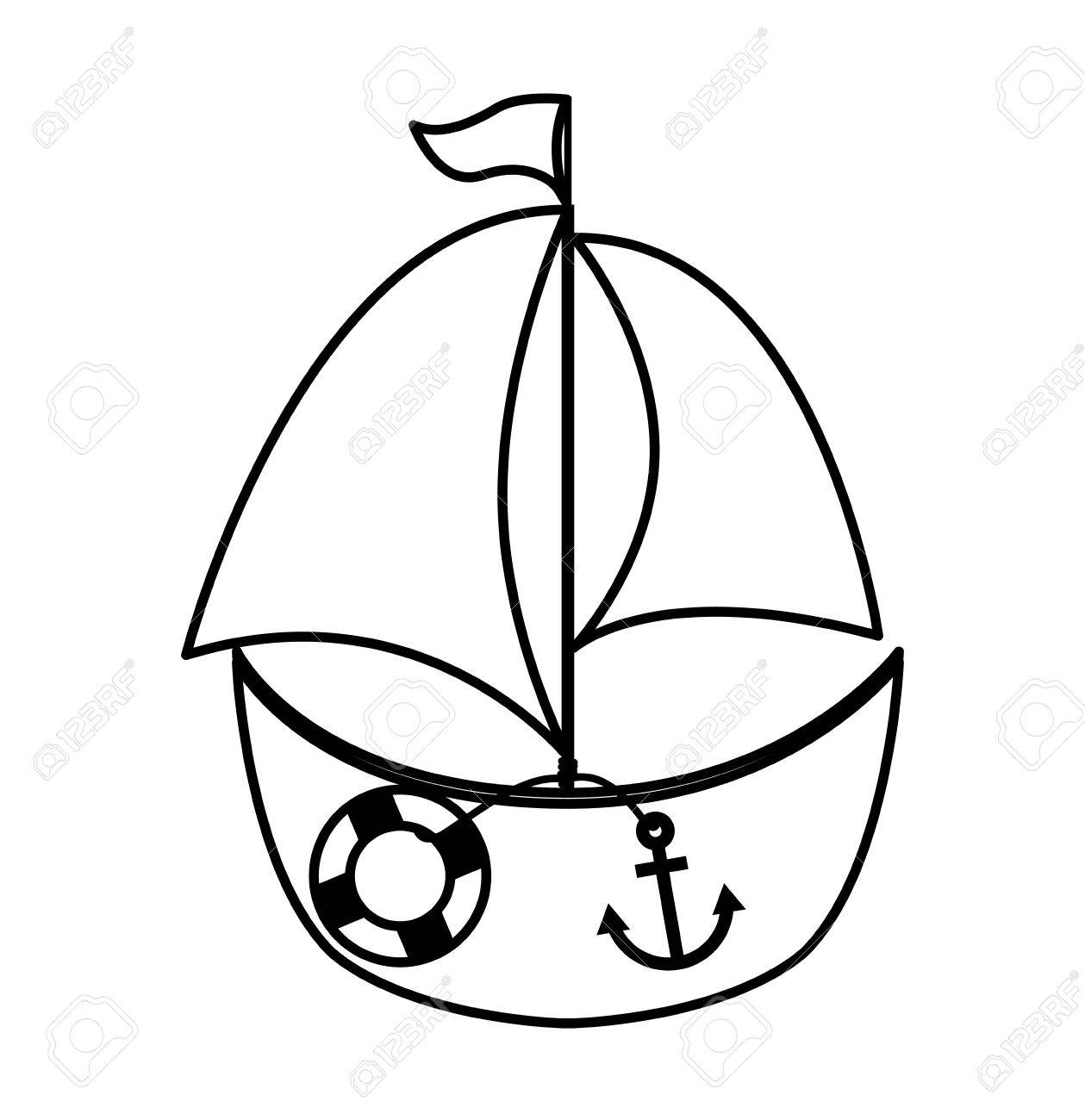 ボート グッズ子供ベクトル イラスト デザインを出荷します のイラスト素材 ベクタ Image