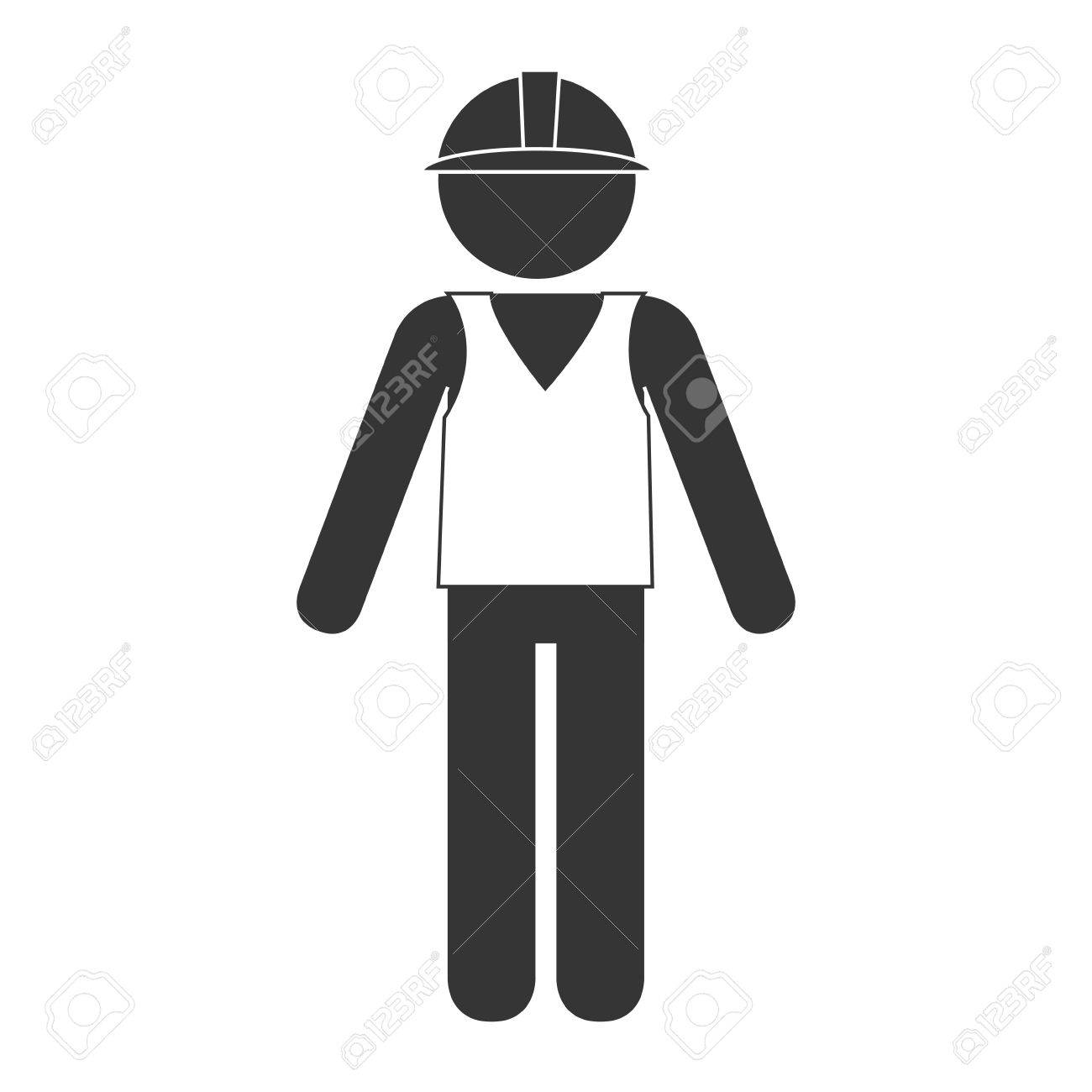builder construction worker helmet man vector graphic isolated
