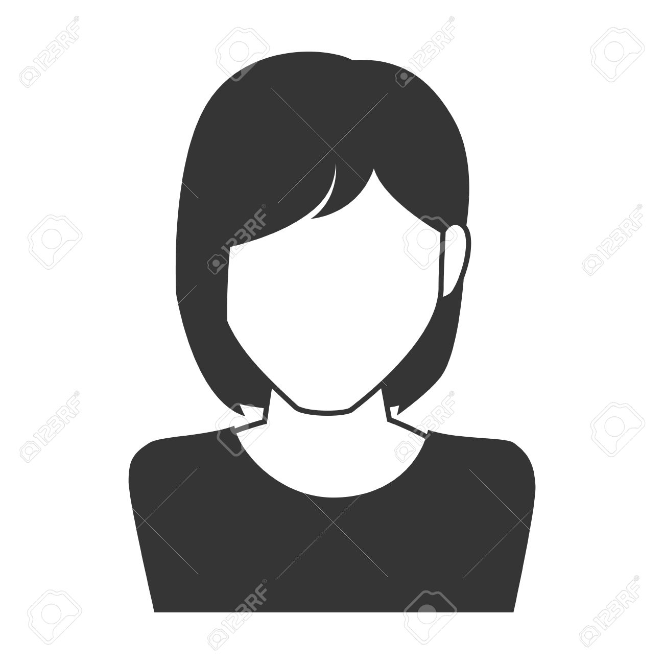 Woman Girl Female Person Short Hair Face Head Human Vector Graphic Royalty Free Cliparts Vectors And Stock Illustration Image