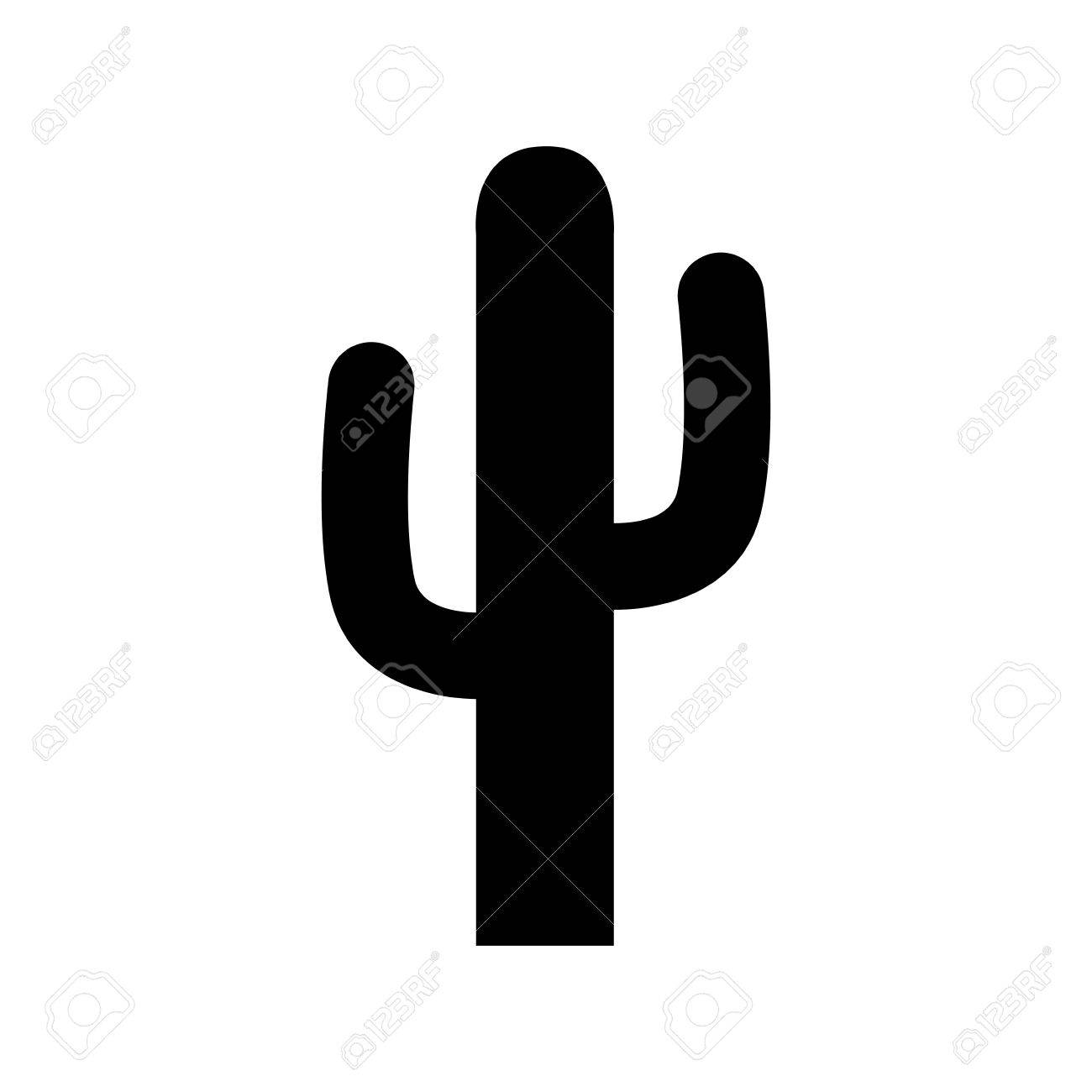 Silhueta de cacto Imagens de Stock de Arte Vetorial