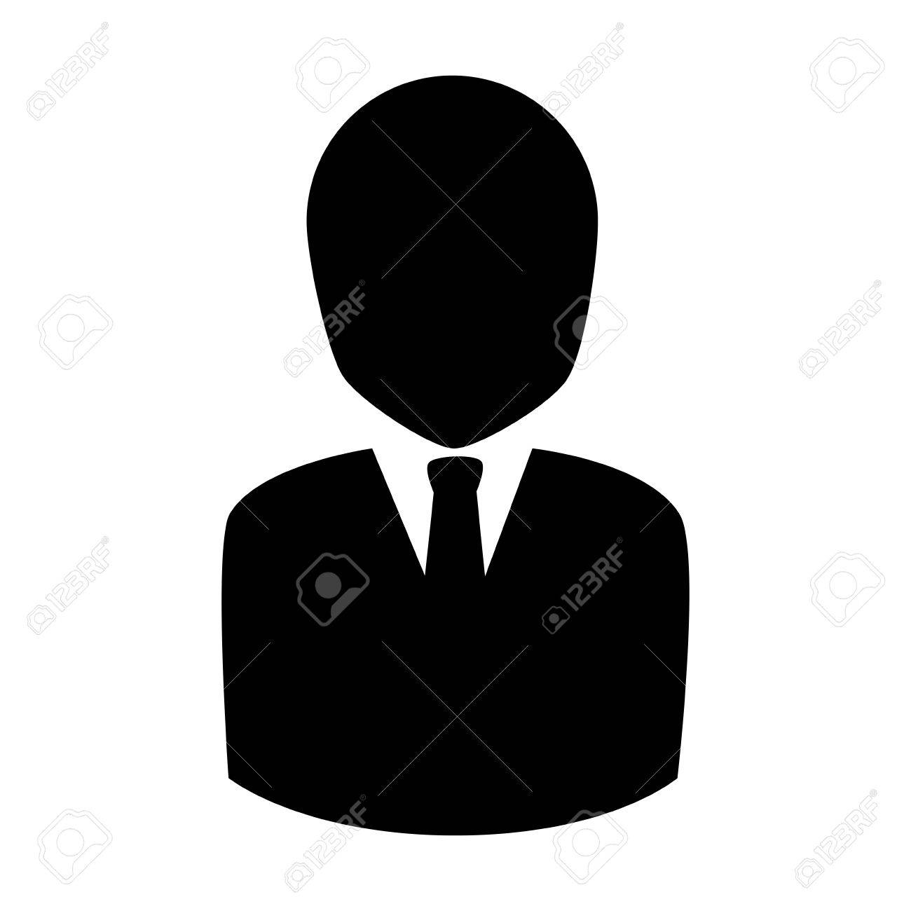 プロファイル ユーザー エグゼクティブ ビジネス実業家男分離シルエット ネクタイ ベクトル グラフィックに合わせて イラストをフラットのイラスト素材 ベクタ Image