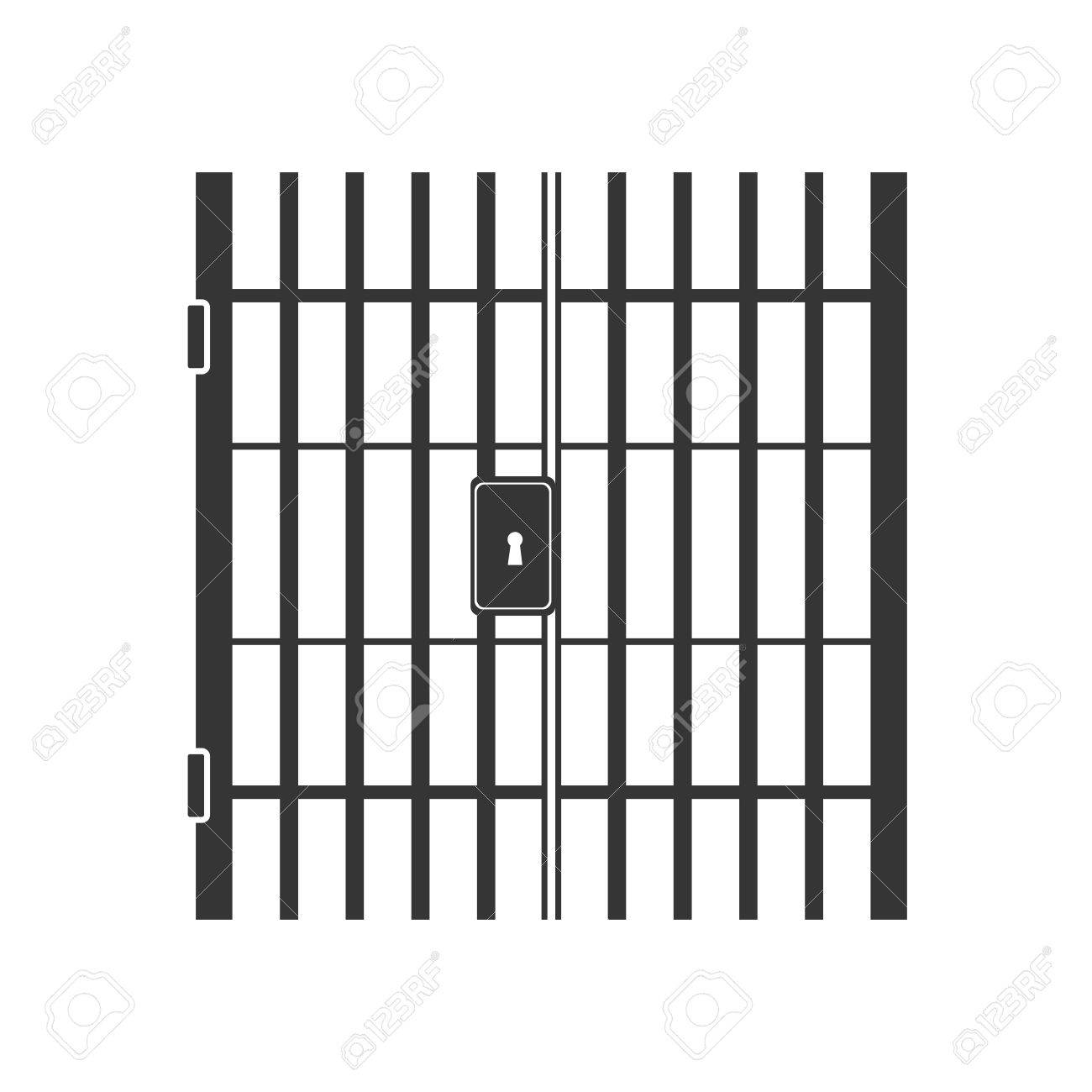 刑務所の鍵穴ロック犯罪法監獄ベクター グラフィックが分離された誰もバーと平らなイラストのイラスト素材・ベクター Image 61125922