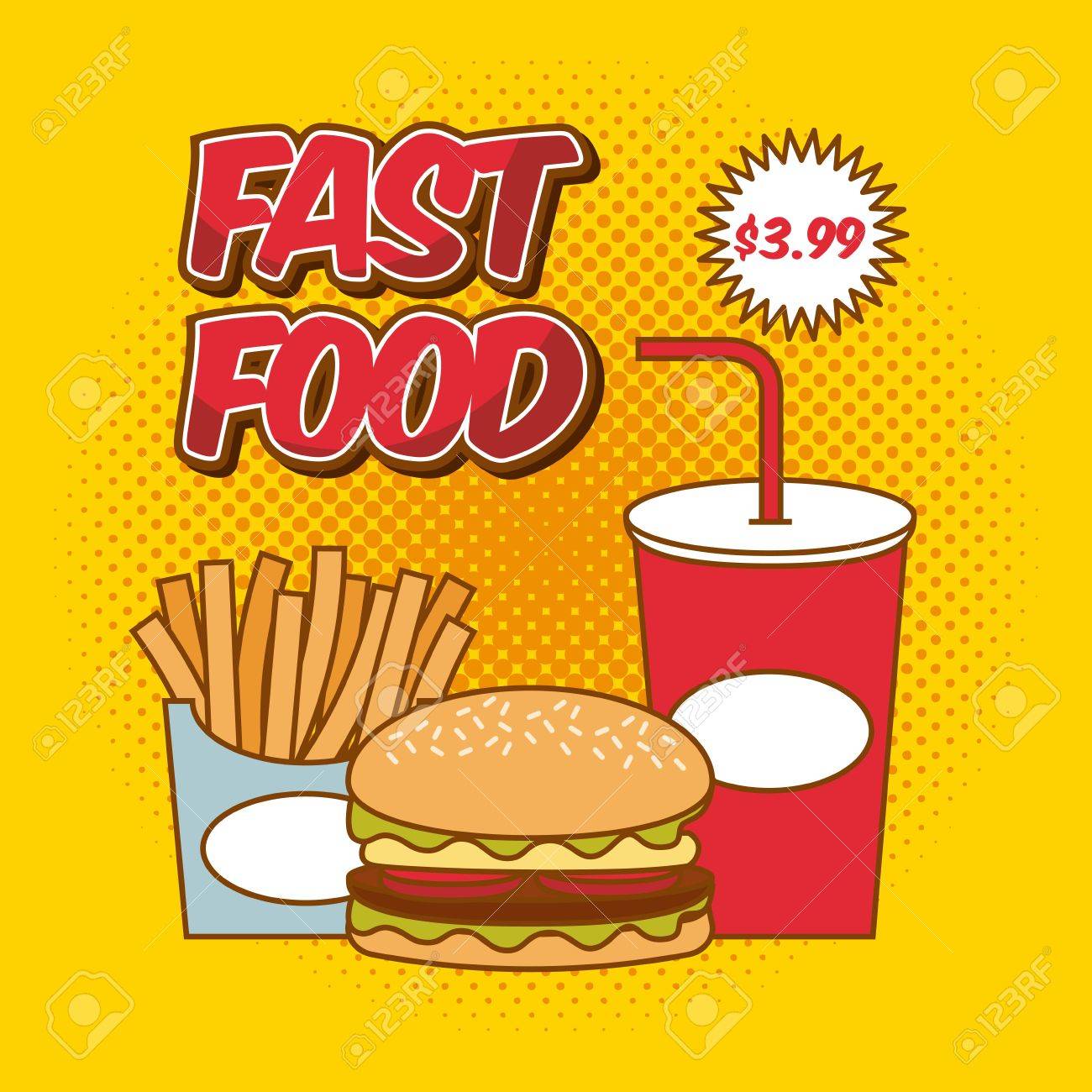 ファーストフード ポップアート デザイン ベクトル イラストのイラスト素材 ベクタ Image
