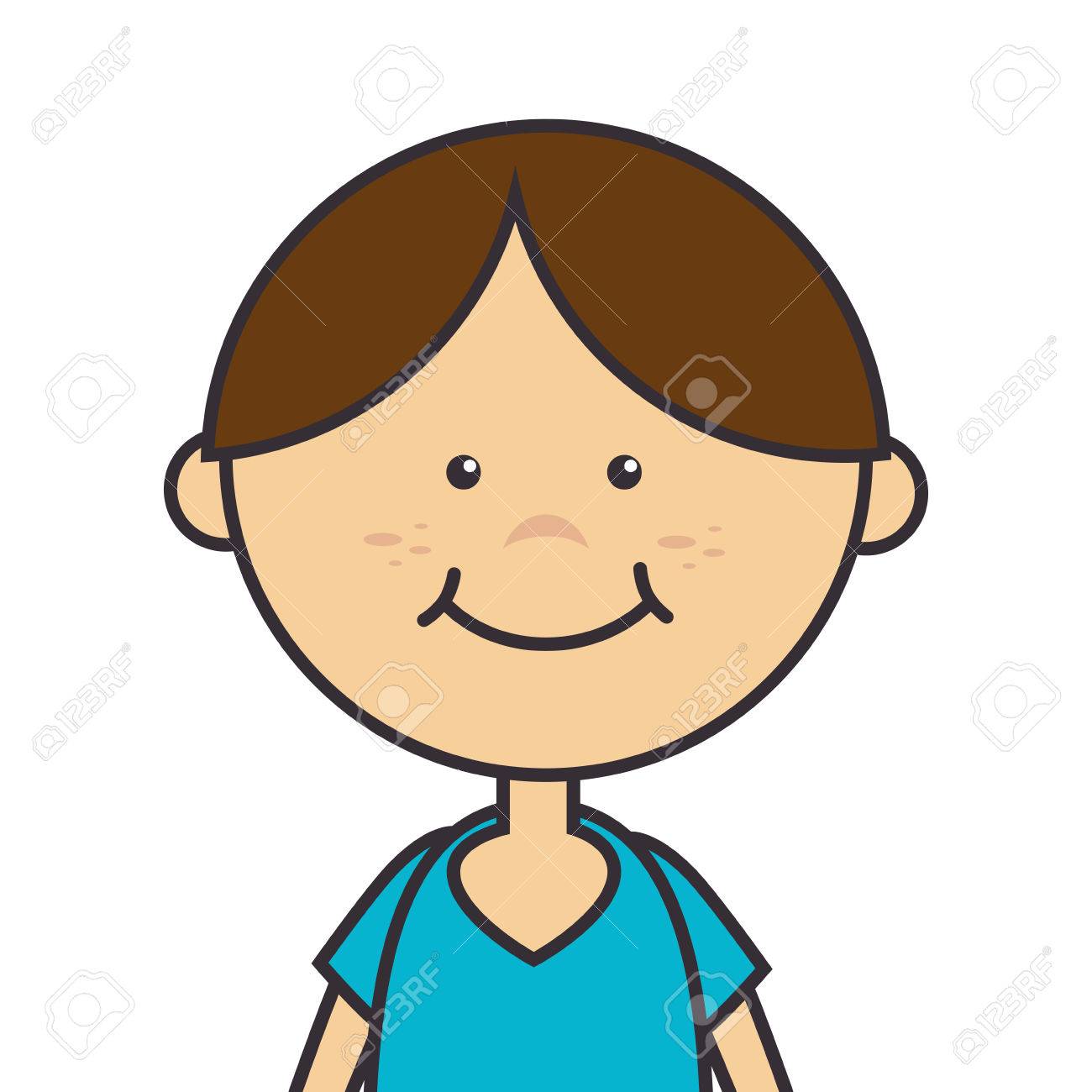 Visage De Garcon Souriant Sourire Male Enfant Dessin Anime Enfant Illustration Isole Clip Art Libres De Droits Vecteurs Et Illustration Image
