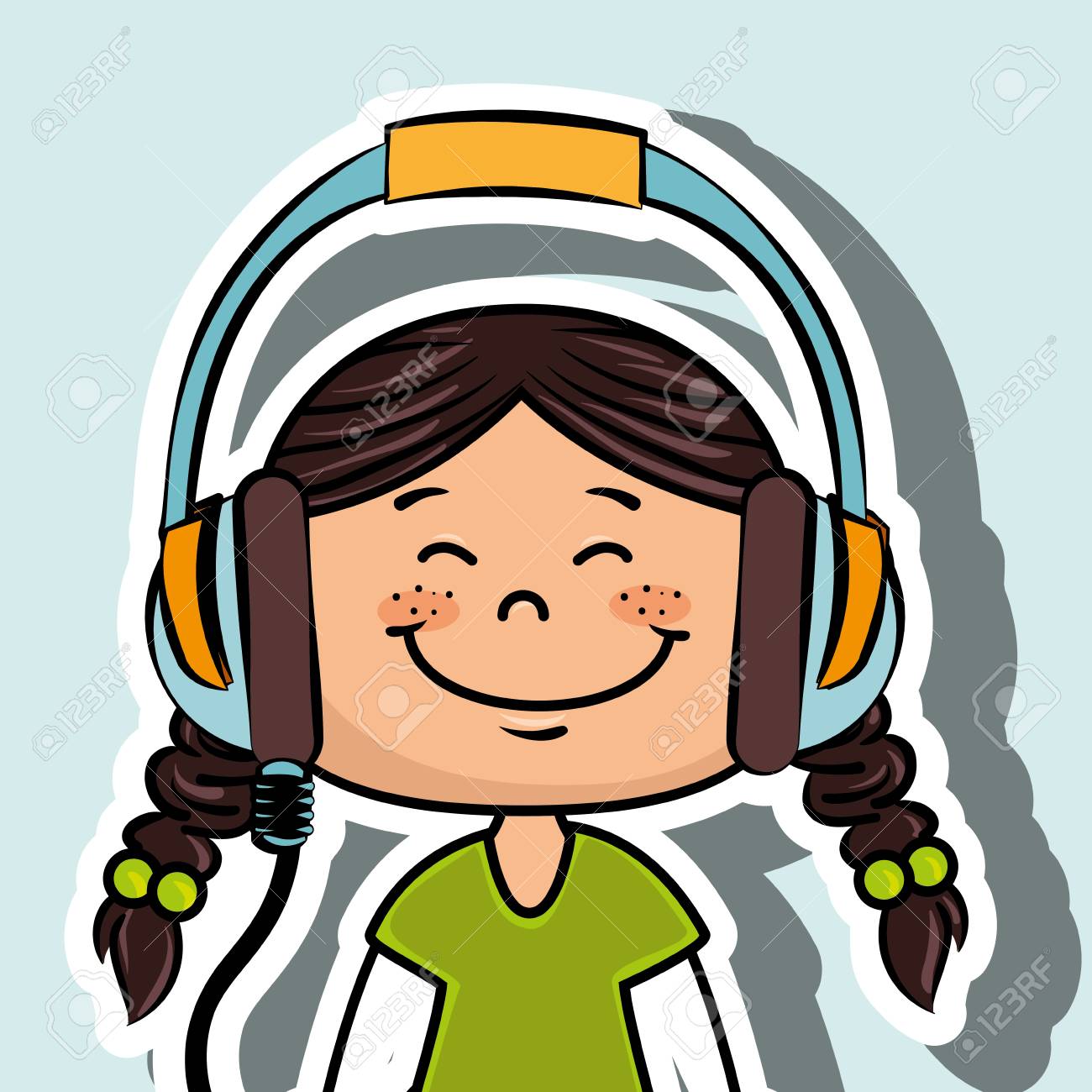 Madchen Kind Kopfhorer Musik Symbol Vektor Illustration Grafik Lizenzfrei Nutzbare Vektorgrafiken Clip Arts Illustrationen Image 61408105