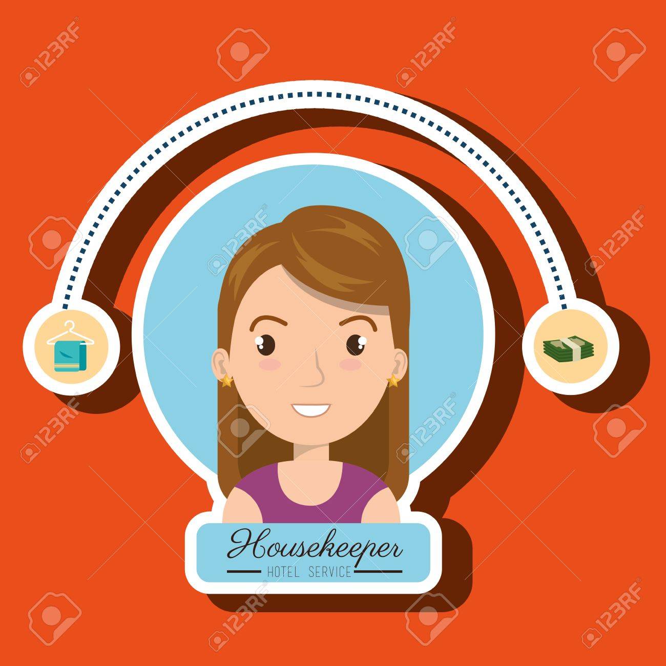 家政婦の女性サービス アイコン ベクトル イラスト デザインのイラスト素材 ベクタ Image