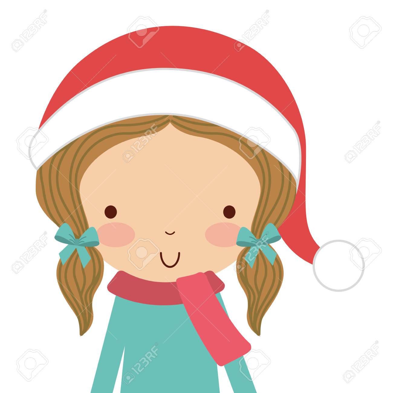 冬の服とかわいい女の子アイコン ベクトル イラスト デザインを分離しました のイラスト素材 ベクタ Image