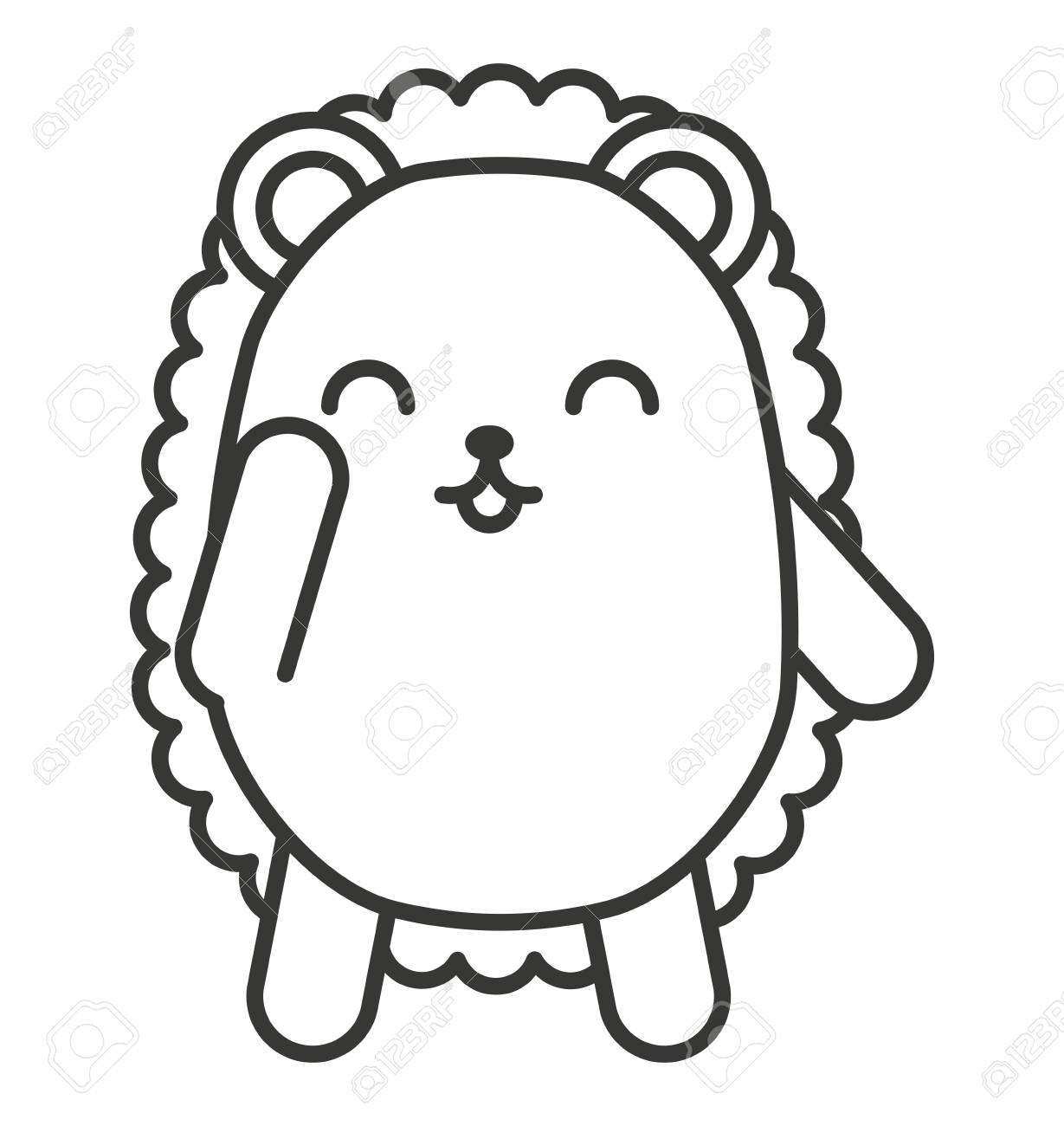 かわいい Purcopine 動物入札分離アイコン ベクトル イラスト デザインのイラスト素材 ベクタ Image